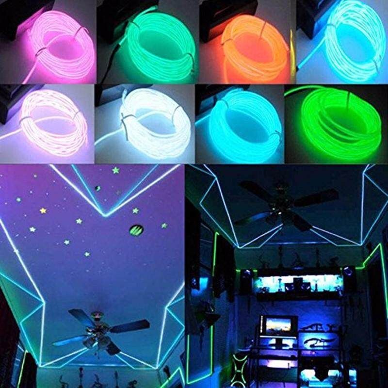 V1NF Flexible Neon Cold Light Glow Strip Rope EL Wire With 12V Inverter For Car Light Green White