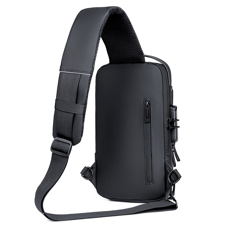 Unisex Sling Crossbody Shoulder Messenger Bag - Black/Brown