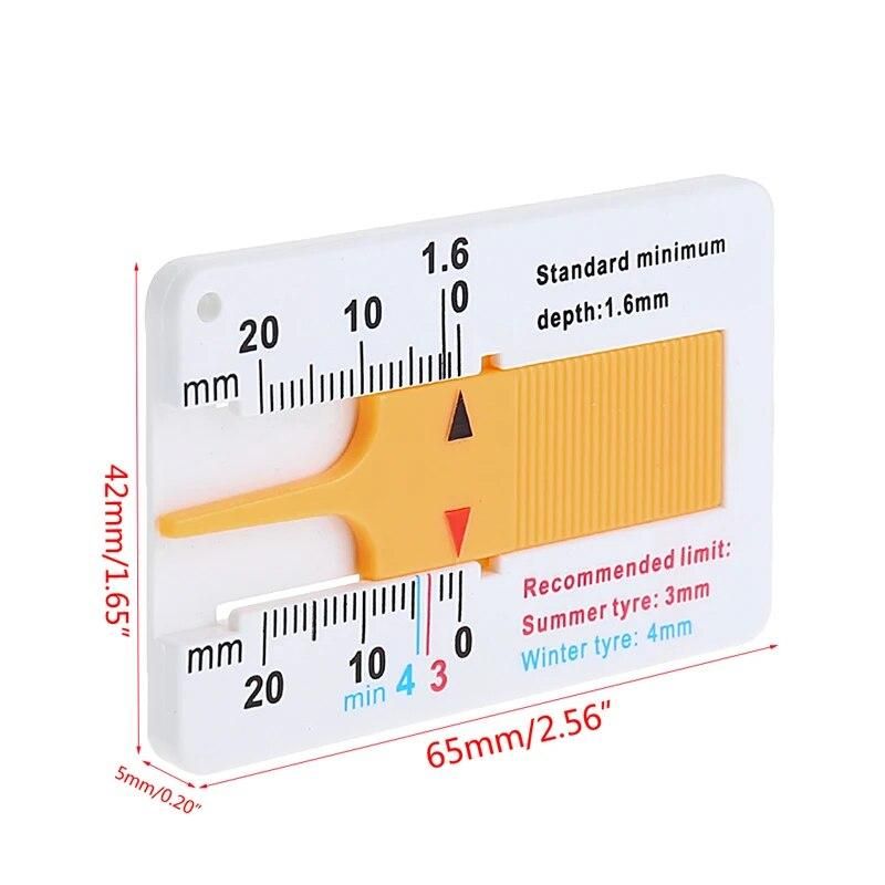 1Pc New Tyre Tread Depth Gauge Car Motorcycle Trailer Van Wheel Measure Tool
