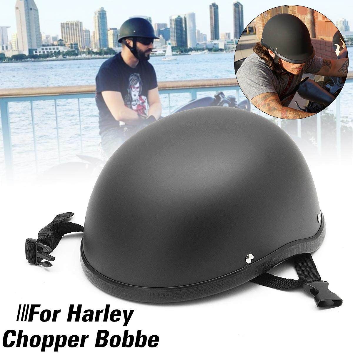 Flat Black Motorcycle Half Shell Skull Caps For Harley Chopper Bobber