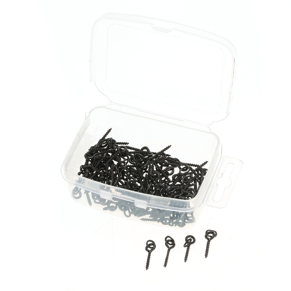 100pcs 14mm Boilies Bait Screws With Oval Link Loops Swivel