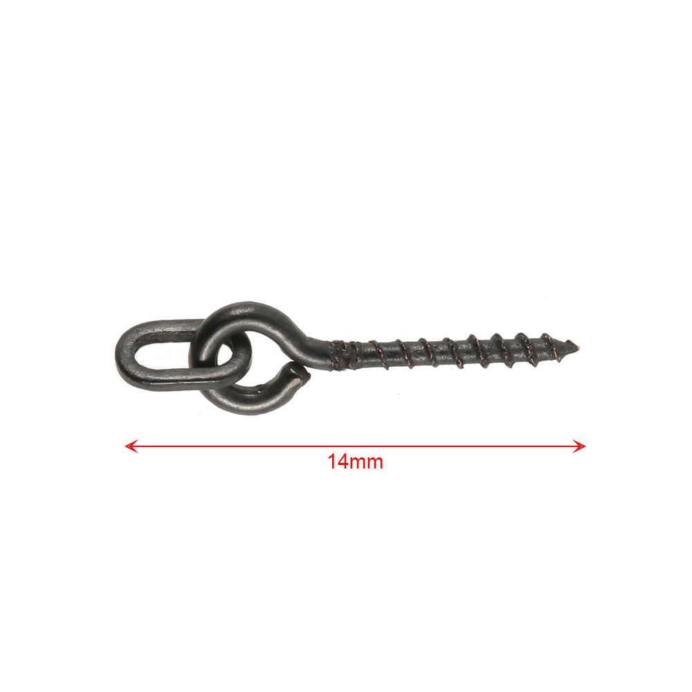 100pcs 14mm Boilies Bait Screws With Oval Link Loops Swivel