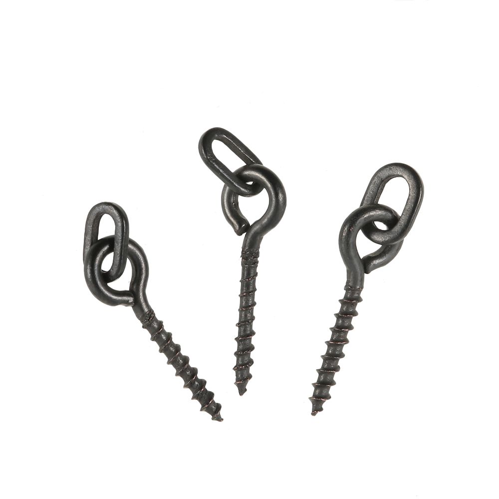 100pcs 14mm Boilies Bait Screws With Oval Link Loops Swivel