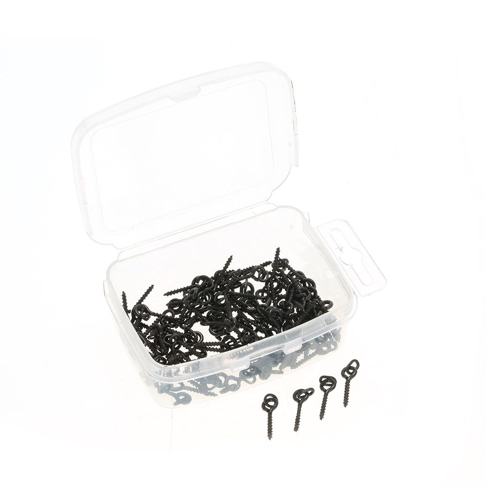 100pcs 14mm Boilies Bait Screws With Oval Link Loops Swivel