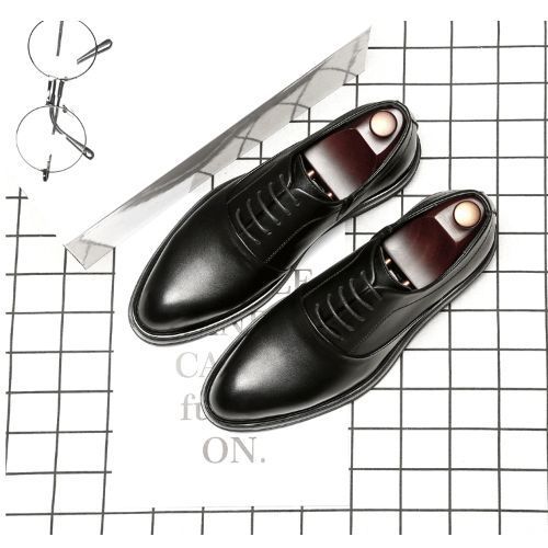 Mens Plus Size Formal Leather Dress Shoes - Black