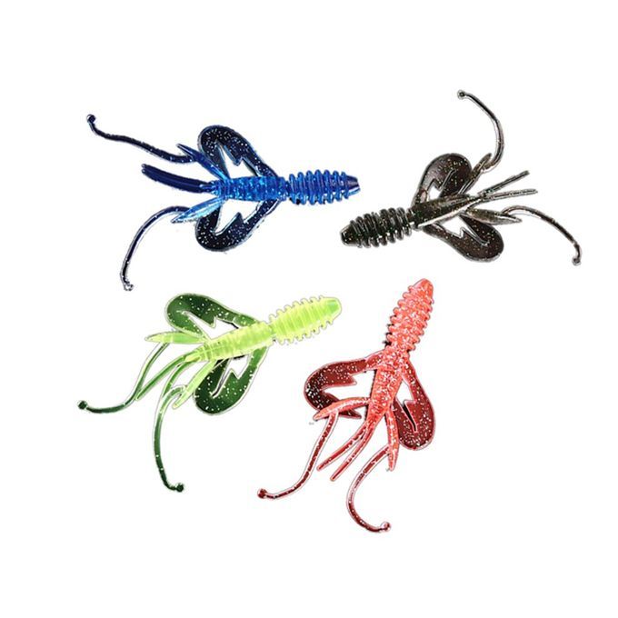 10p S Bagged Road Lure Soft Bait Soft Inse T Thread Single Winged Worm-Blue