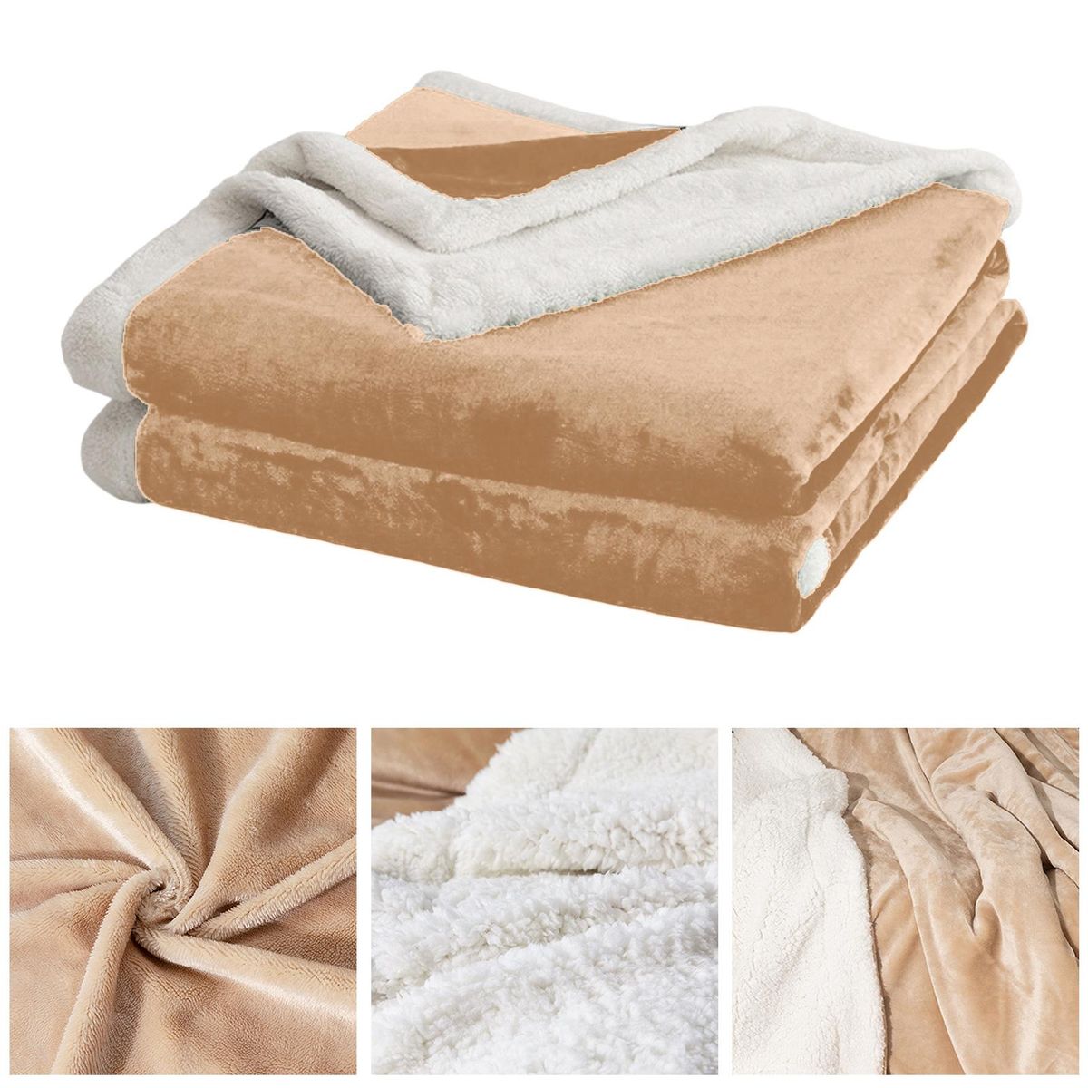 Winter Blanket Office Dorm Warm Napping Throw Blanket Camel