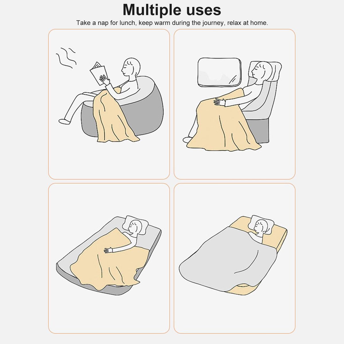 Winter Blanket Office Dorm Warm Napping Throw Blanket Camel