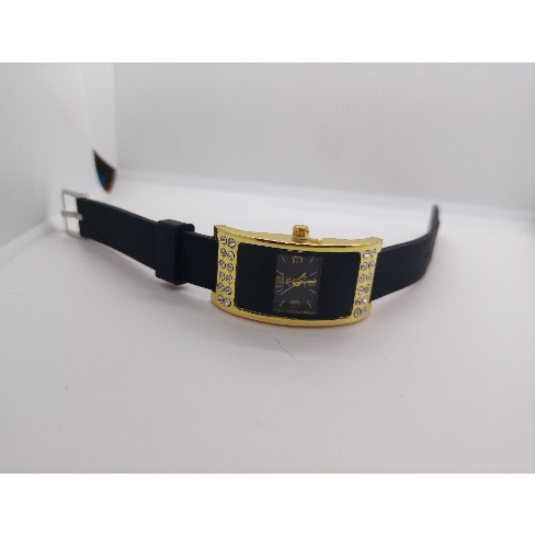 Women's Crystal Silicone Strap Watch - Black