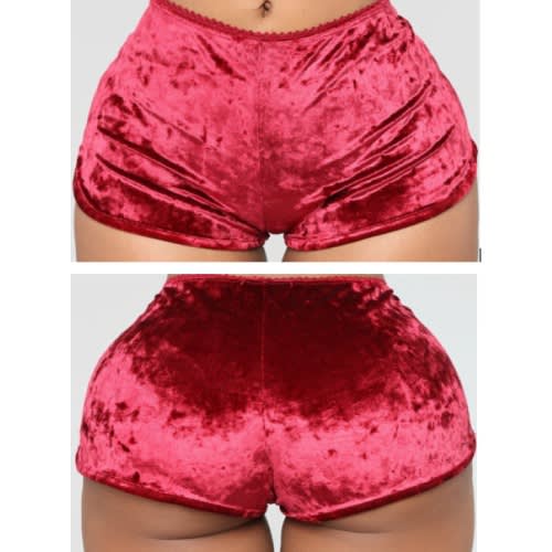 Set Of Ladies Lingerie Velvet Sleepwear - Red