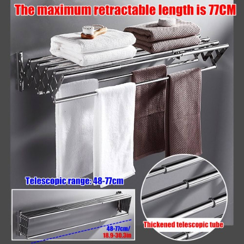 Stainless Steel Wall Mount Expandable Towel Rack