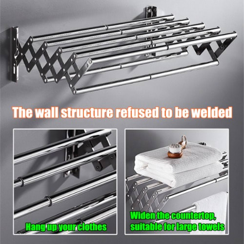 Stainless Steel Wall Mount Expandable Towel Rack