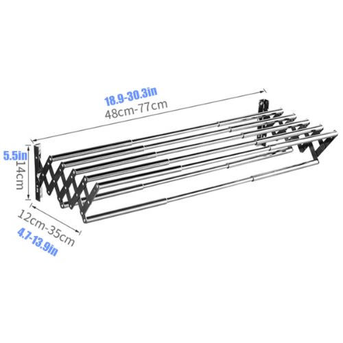 Stainless Steel Wall Mount Expandable Towel Rack