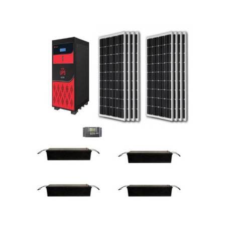 5kva Complete Solar Set With 4 Of 200amps Batteries And 8 Of 300watts Solar Panels