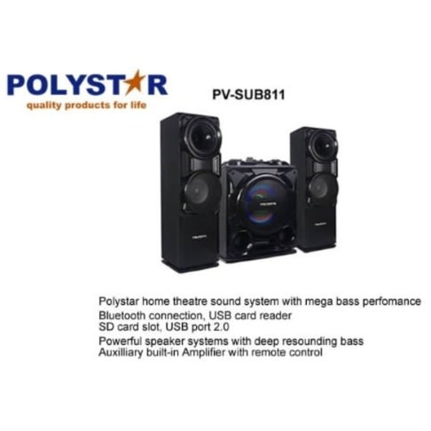 Bluetooth Sound System With Built-in Amplifier - Pv-sub811 - Black