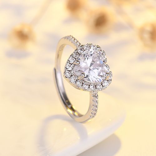 Adjustable Love Diamond Engagement Proposal Ring With Transparent Ring Case