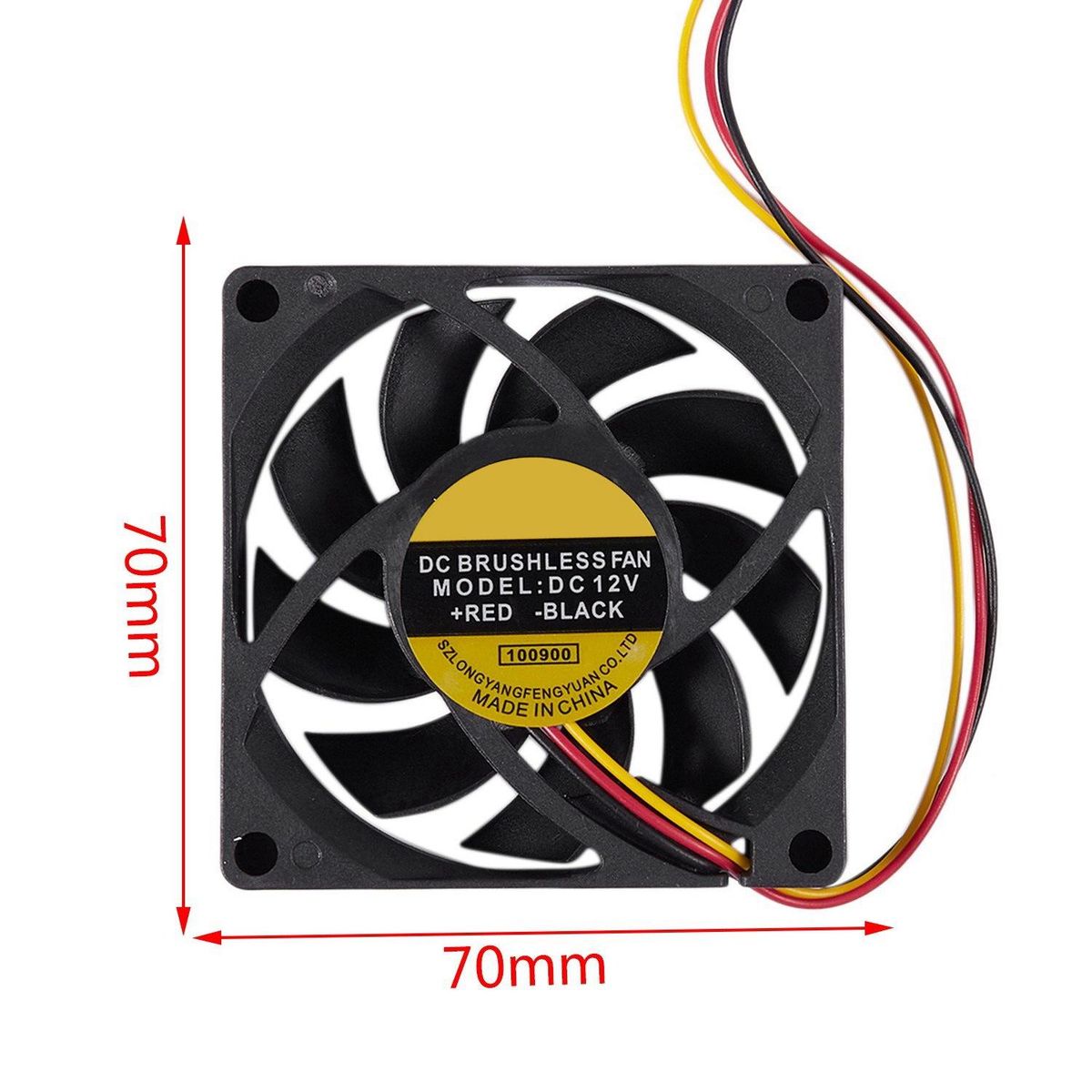 70x70mm 12V 3-Pin PC Computer Case CPU DC Brushless Cooler C