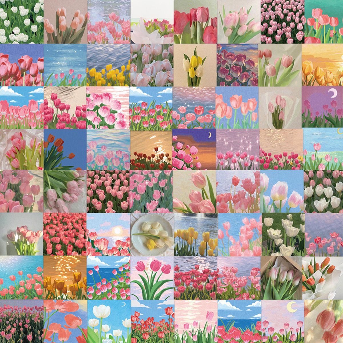 69x Flowers Stickers DIY Guitar Skateboard Water Bottles Cartoon