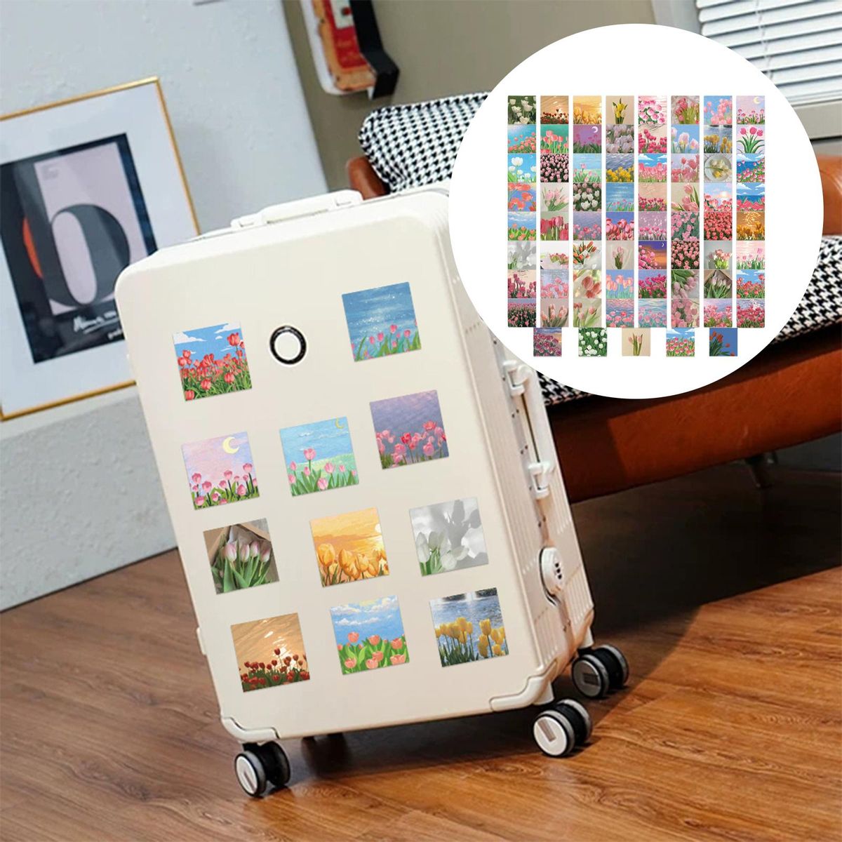 69x Flowers Stickers DIY Guitar Skateboard Water Bottles Cartoon