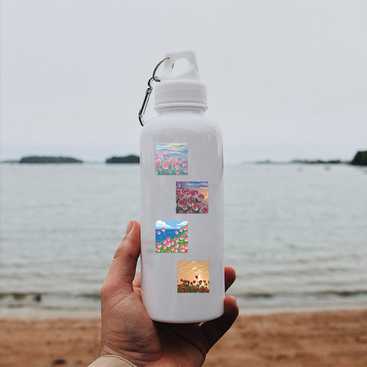 69x Flowers Stickers DIY Guitar Skateboard Water Bottles Cartoon