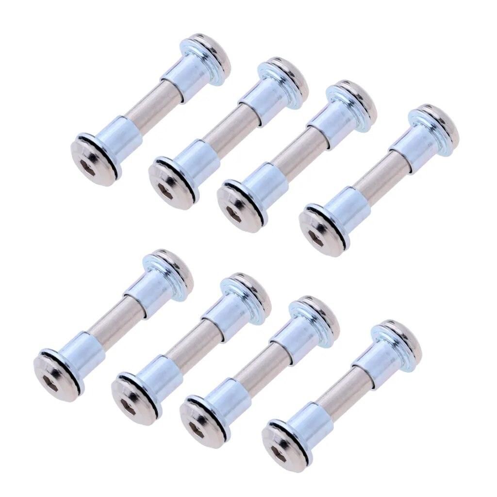 8pcs Aluminum Alloy Inline Skate Wheel Screw Nail Roller Skates Axle Bolts Silver