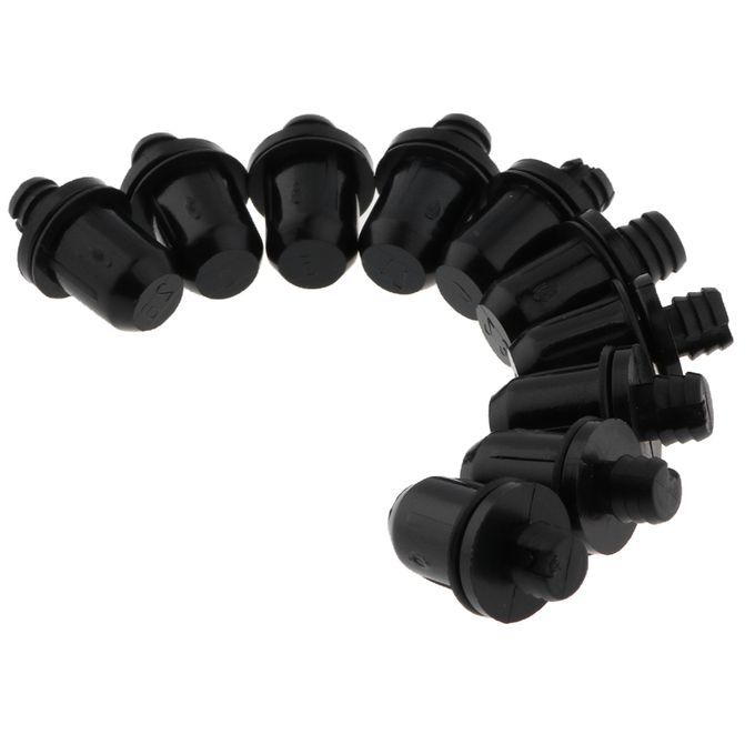 10Piece Black Plastic Push Rivet Trim Panel Fastener Clips Sets 039