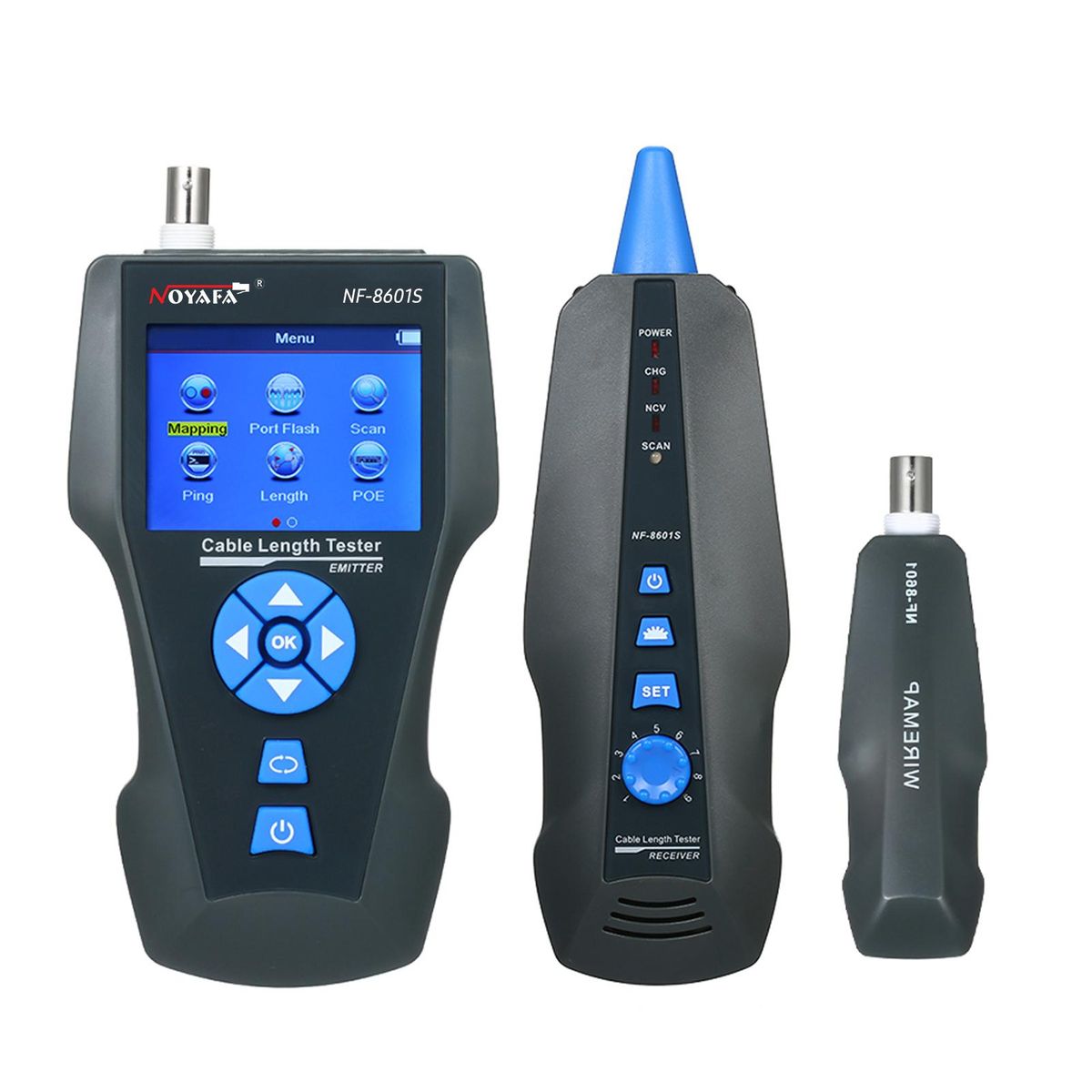 NOYAFA Telephone Wire Tracker Electrical Line Finding Testing Cable Tester Handheld Line Finder Cable Detector Wire Measuring Instrument for Network Maintenance Collation For RJ45 RJ11 BNC Metal Cable PING/POE
