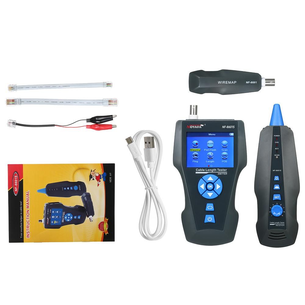 NOYAFA Telephone Wire Tracker Electrical Line Finding Testing Cable Tester Handheld Line Finder Cable Detector Wire Measuring Instrument for Network Maintenance Collation For RJ45 RJ11 BNC Metal Cable PING/POE