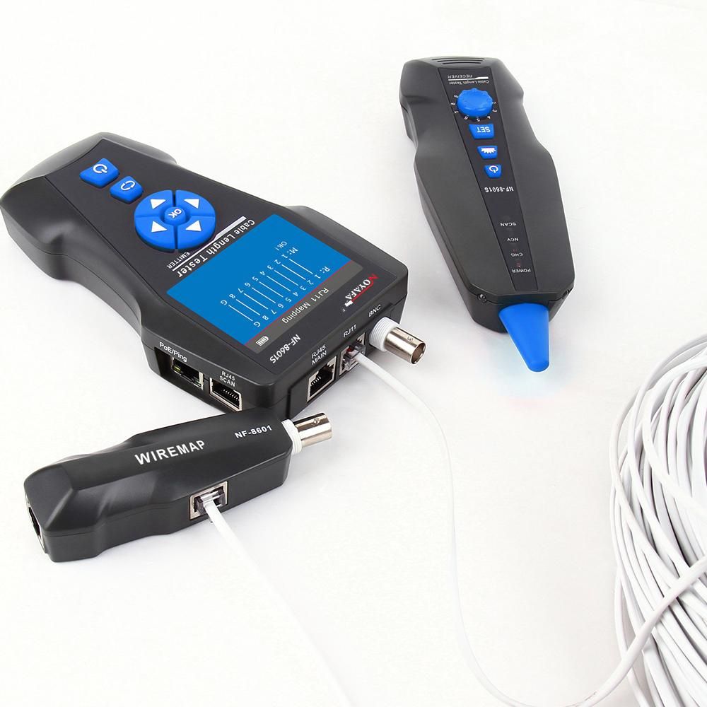 NOYAFA Telephone Wire Tracker Electrical Line Finding Testing Cable Tester Handheld Line Finder Cable Detector Wire Measuring Instrument for Network Maintenance Collation For RJ45 RJ11 BNC Metal Cable PING/POE