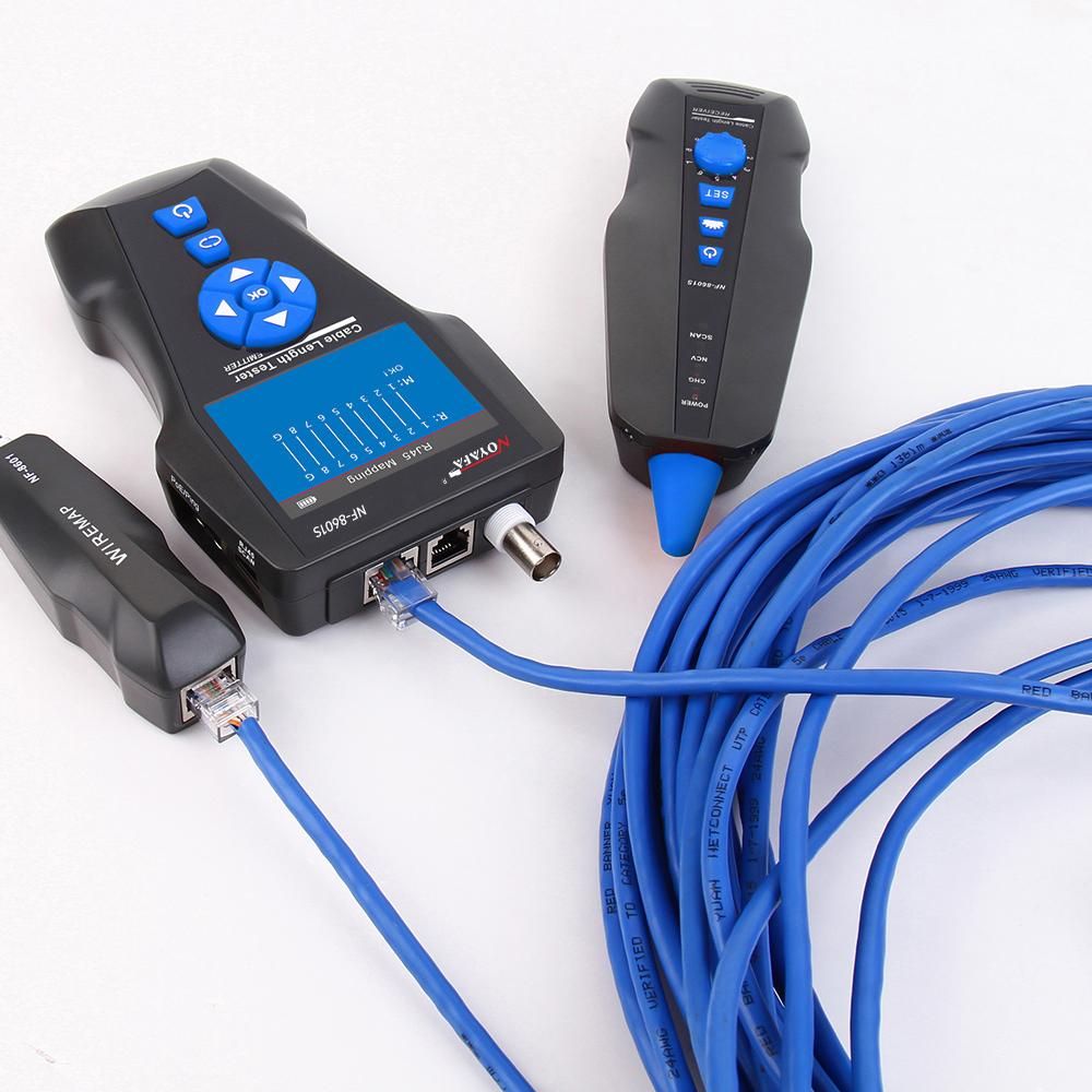 NOYAFA Telephone Wire Tracker Electrical Line Finding Testing Cable Tester Handheld Line Finder Cable Detector Wire Measuring Instrument for Network Maintenance Collation For RJ45 RJ11 BNC Metal Cable PING/POE