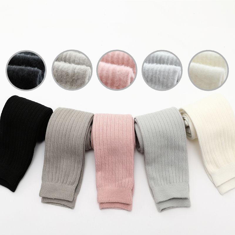 Kids Girl Winter Leggings Toddler Boy Thermal Terry Thick Warm Striped Leggings