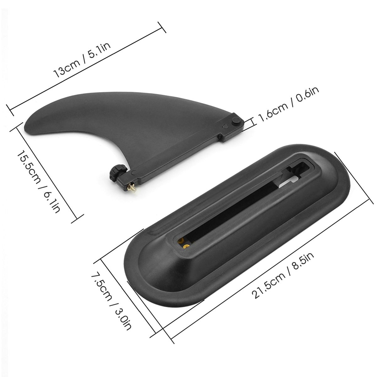 Detachable Side Fin With Base For Long Board Surfboard