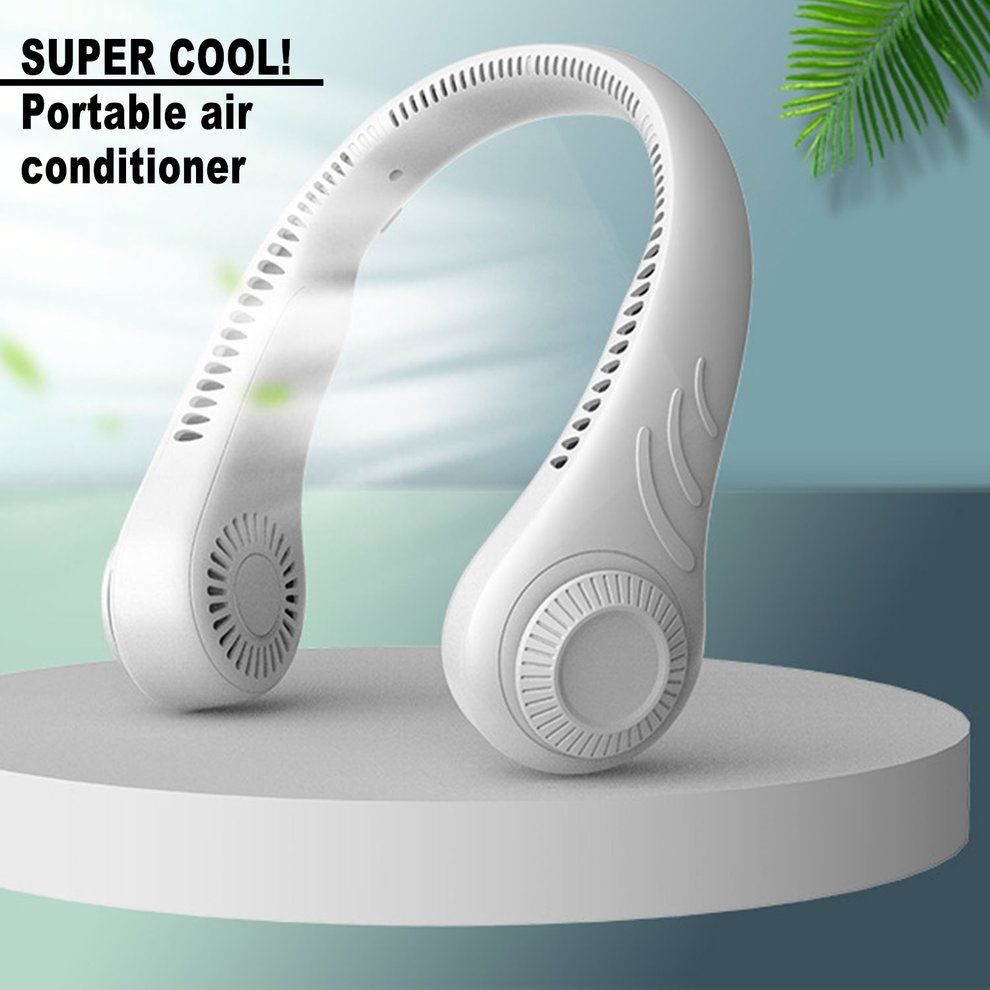 Hanging Ne K Fan  Less Fan Ne Kband Leafless Fan USB Mini Ne Kla E Fan-white