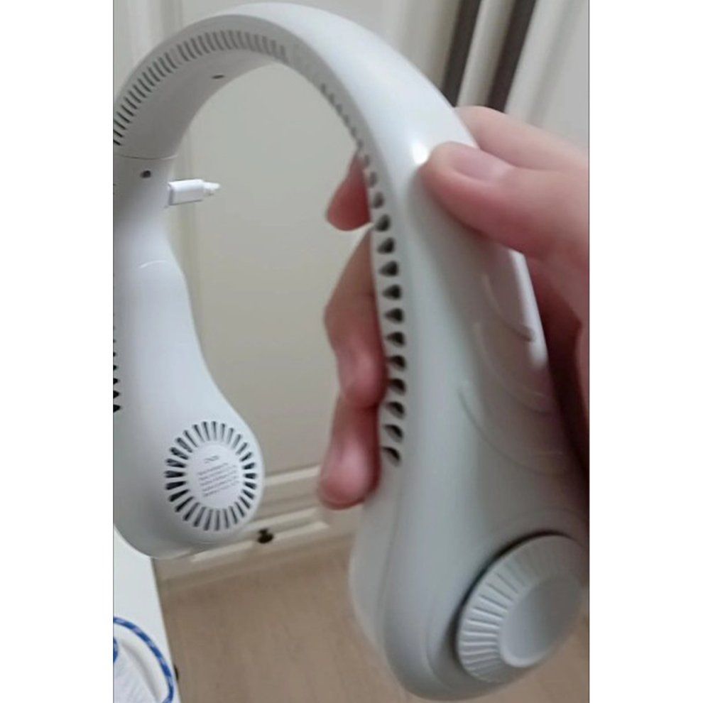 Hanging Ne K Fan  Less Fan Ne Kband Leafless Fan USB Mini Ne Kla E Fan-white