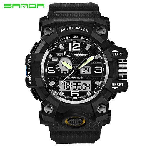 SANDA Brand Watch Sports Watch Military Army Analog Digital LED Electronic Quartz Wristwatches 50M Waterproof Relogio Masculino 742