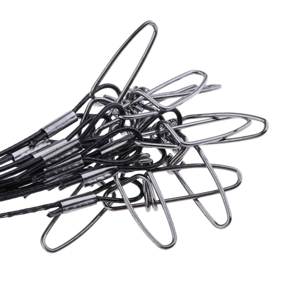20x 50cm  Wire Leaders Tooth Proof Line Trace With Black
