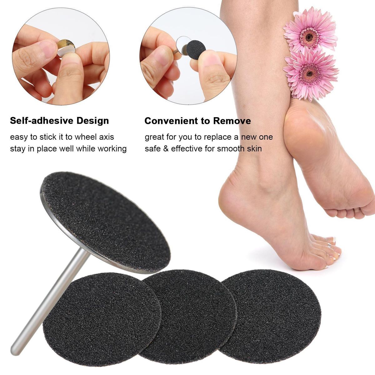 100pcs Foot Grinder Sandpapers Pedicure Sanding Disc Pad Coarse Fine Sandpaper For Cracked Heels Hard Dead Skin Callous Remover Foot Care Tool