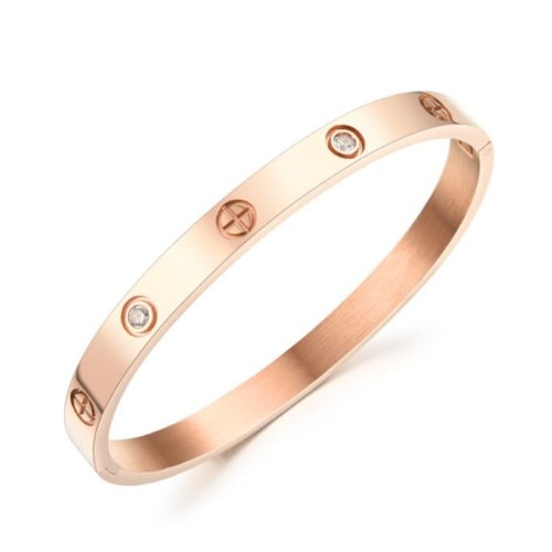2 In 1 Iced Rhinestone Unisex Wrist Watch- Rose Gold