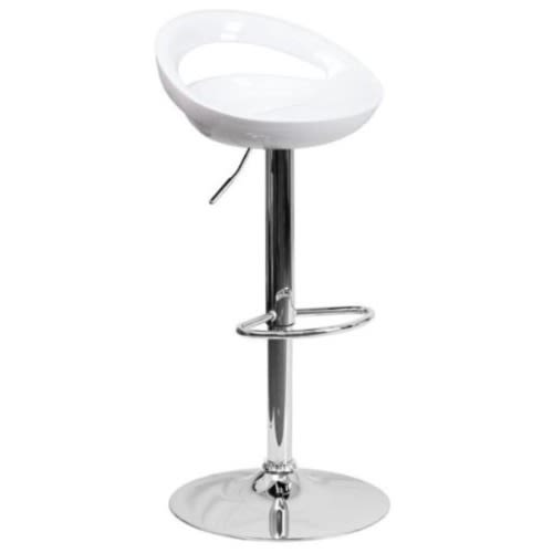 Adjustable Kitchen Bar Stool -White
