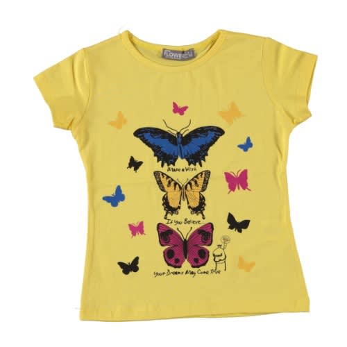 3 Set Butterfly Girl T-shirt - Yellow