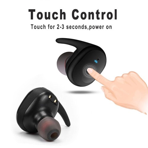 Y30 Twin Wireless Earbuds With Power Bank- Black