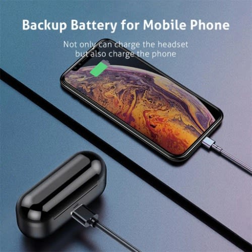 F9 Tws Wireless Bluetooth Headset With Power Bank- Black