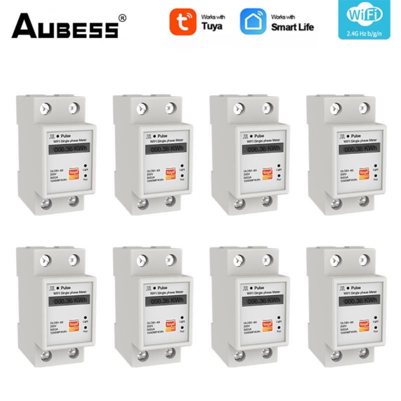 Tuya WiFi Smart Metering Energy Meter 110-286V Smart Life APP Din Rail Single-phase Smart Metering Switch Power Consumption Hot