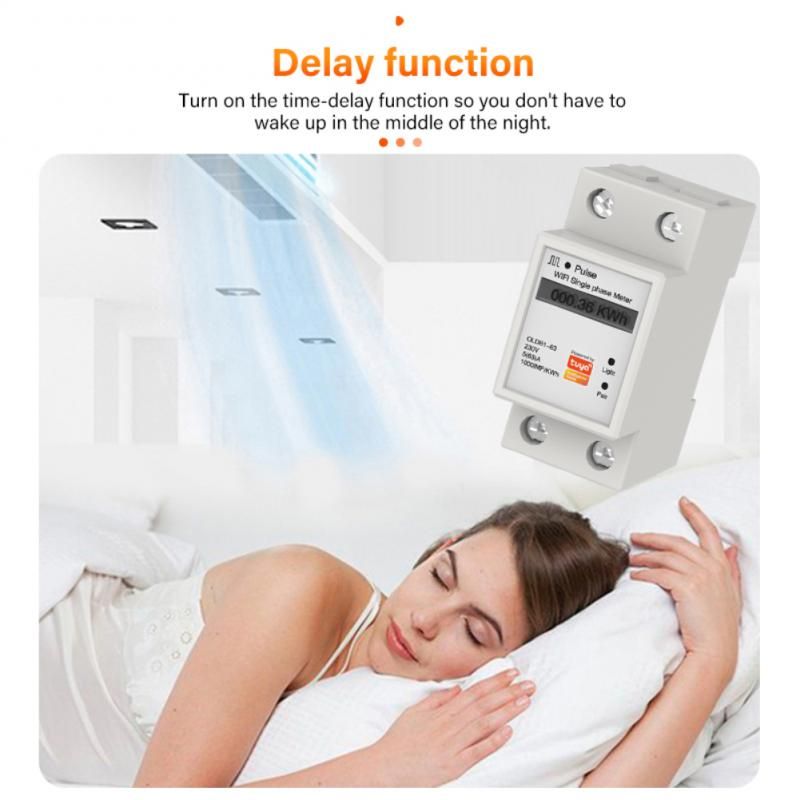 Tuya WiFi Smart Metering Energy Meter 110-286V Smart Life APP Din Rail Single-phase Smart Metering Switch Power Consumption Hot