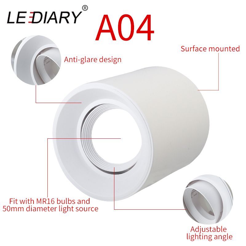 LEDIARY New MR16 GU10 Downlight Frame White Frosted Plastic