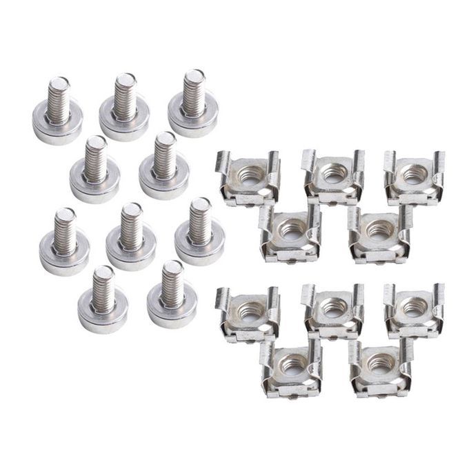 10pc M6x16mm Carbon Steel Cage Nuts W Screws Washers For Server Rack