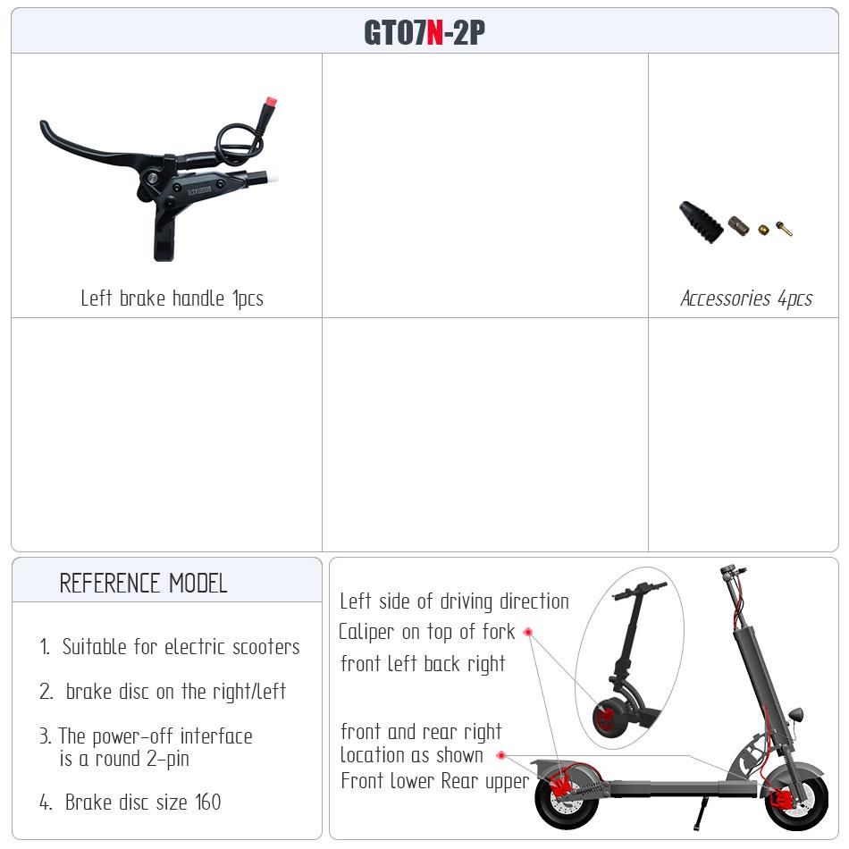 GT07N E-Bike MTB Scooter Split long 2100mm Oil  Adjustable Price Right Disc Cut Power off brake  Bafang Parts 2 pin