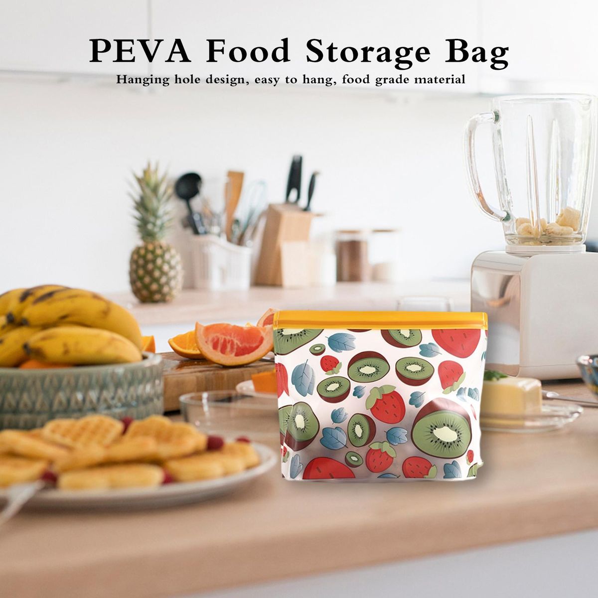 Food Storage Container Food Grade Gallon Freezer Bag Orange