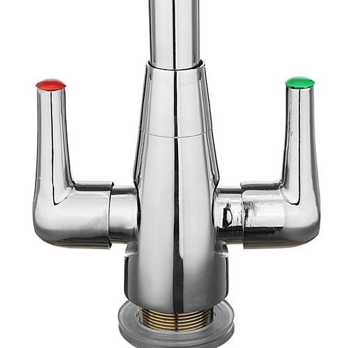 Spring Chrome Twin Handle Swivel Kitchen Faucet Mixer Tap With Sprayer Sink