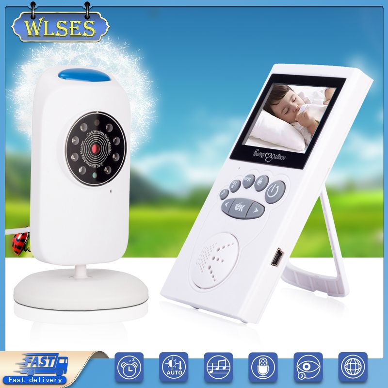 Wireless Baby Monitor Two-Way Audio Monitor Walkie Phone Alarm With Night Light Music Kids Babysitt